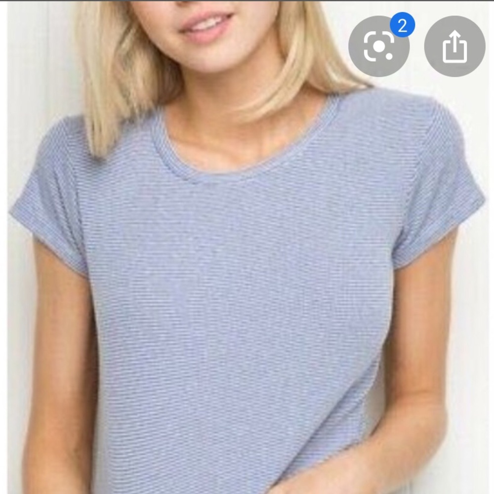 Brandy Melville baby blue striped tee!!